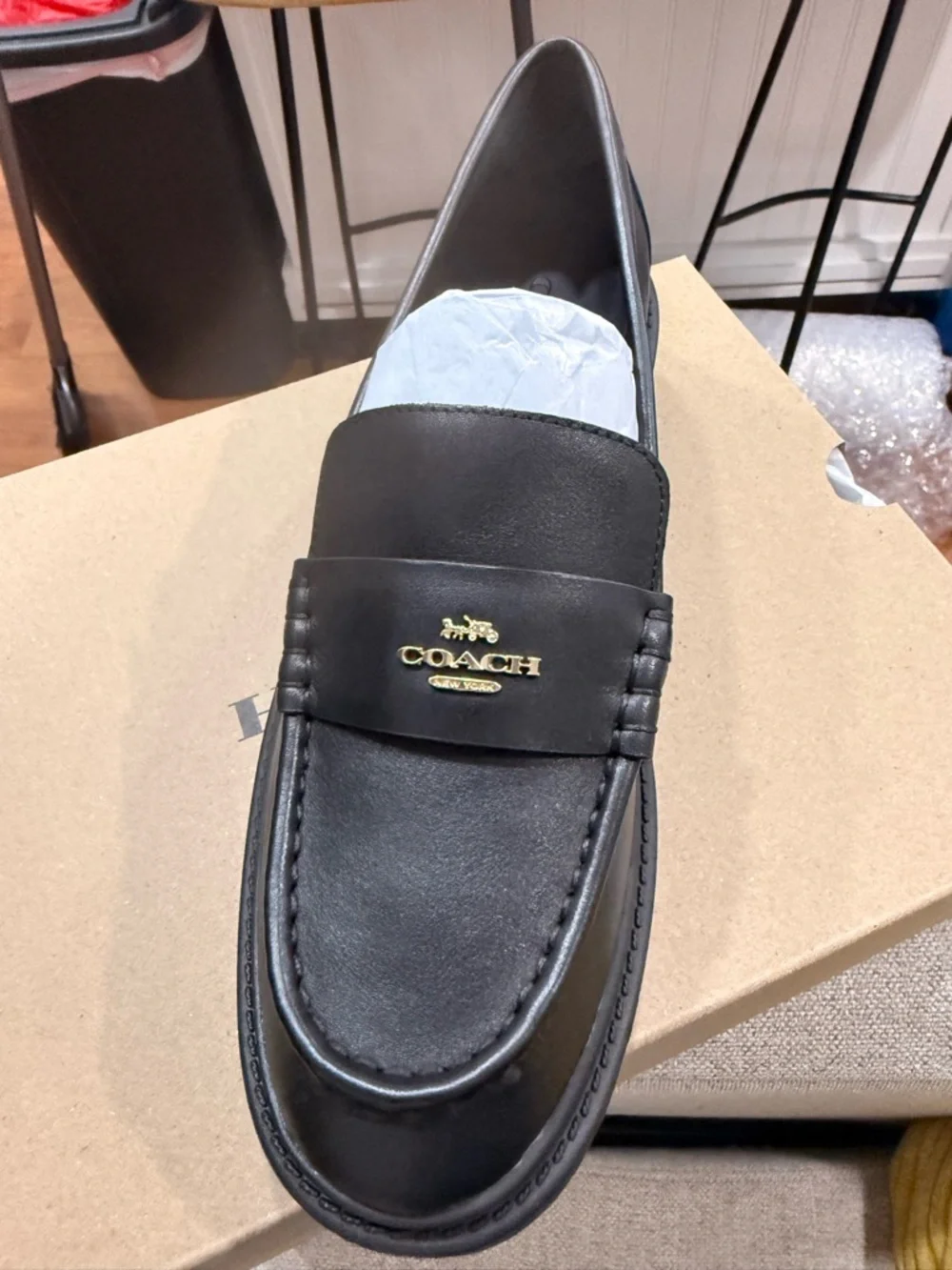 Coach Black Lucy Leather Loafer Box - Picture 5 of 8